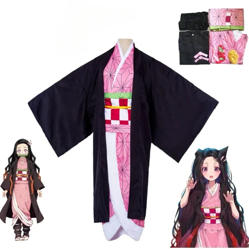 Костюм для косплея Kamado Nezuko Аниме кимоно с рассеивателем демонов костюм женщин и
