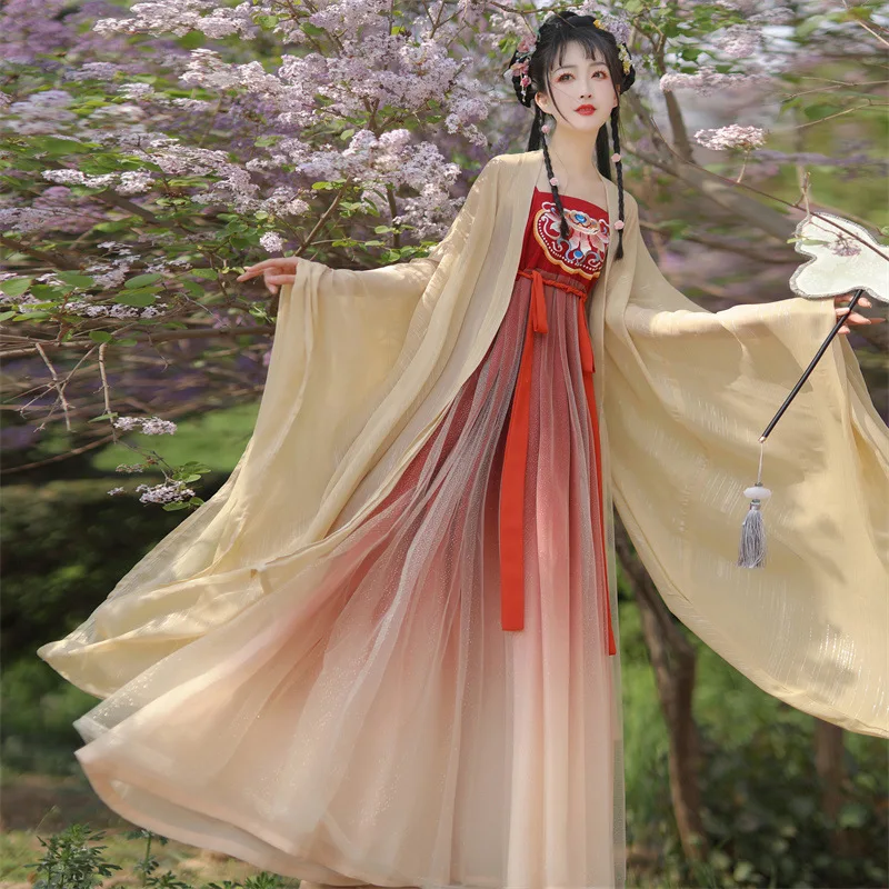 Новинка 2024 Женская Весенняя юбка ZH04 Hanfu улучшенная китайская Kezi супер яркая