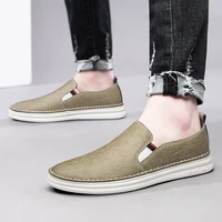 fashion mens leather sneakers breathable casual loafer shoes spring mens black white designer men loafers men handmade shoes
