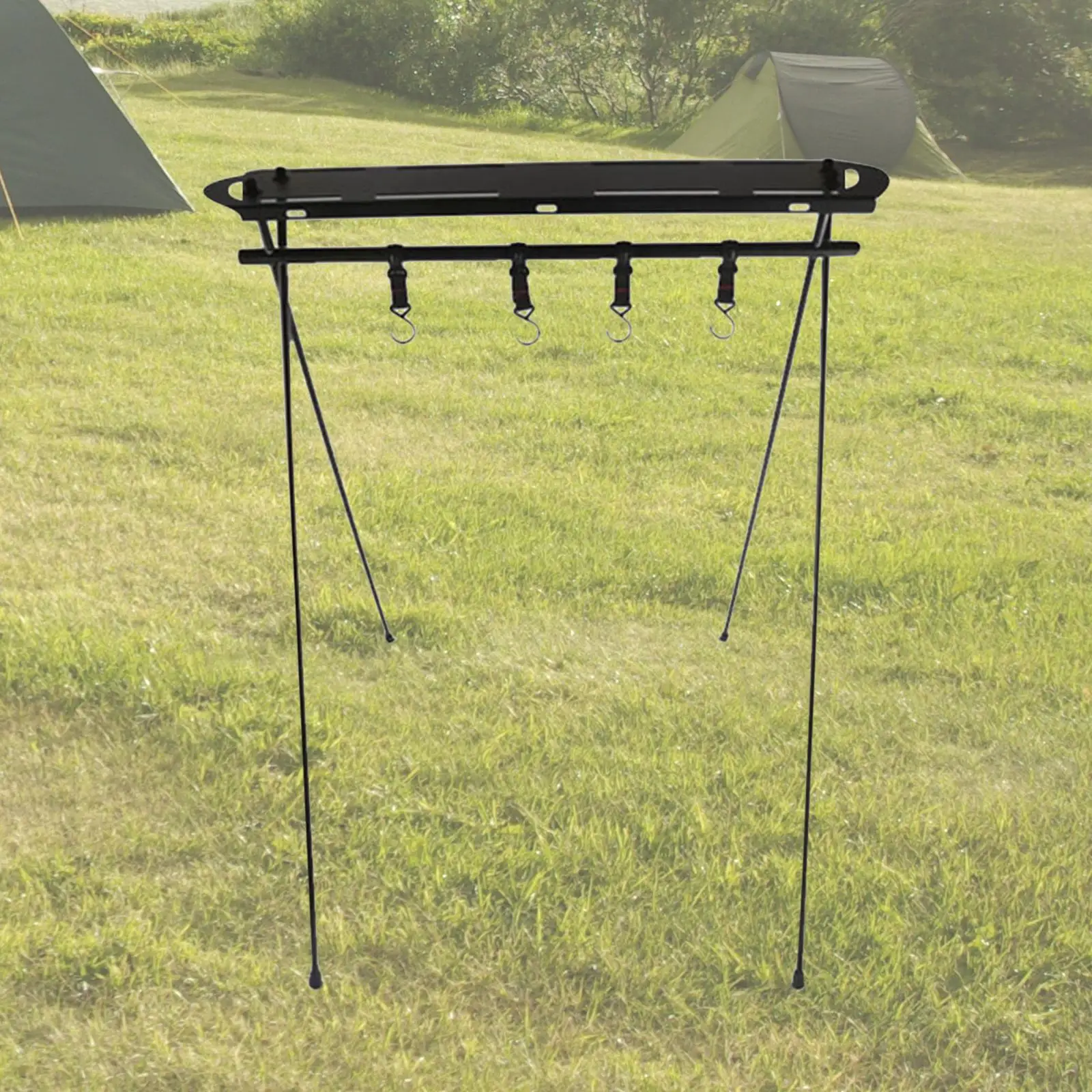 

Outdoor Camping Kitchen Utensils Rack Foldable Lamp Hanger Camping Hiking Barbecue Tableware