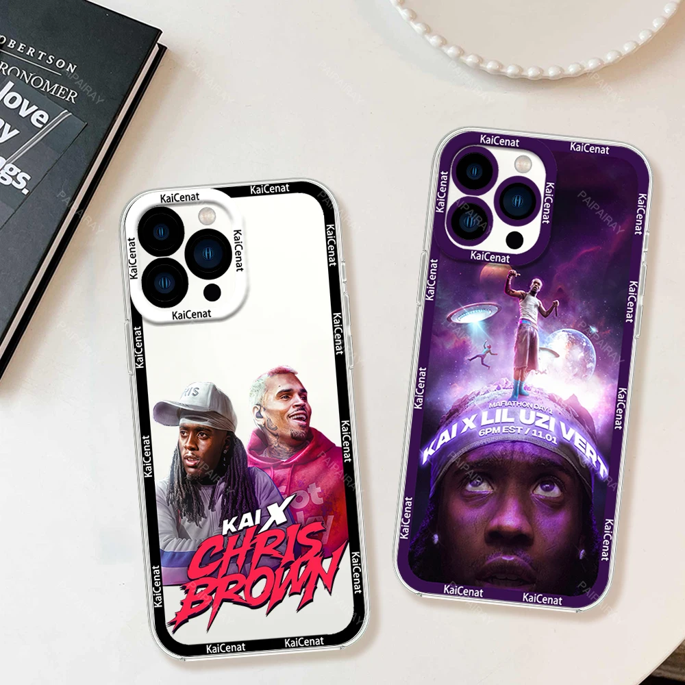 Network Anchor KaiCenat Carlo Chris Brown Nicki Minaj Phone Case for iPhone 12 13 14 15 16 Max Pro Plus Transparent Bezel Cover