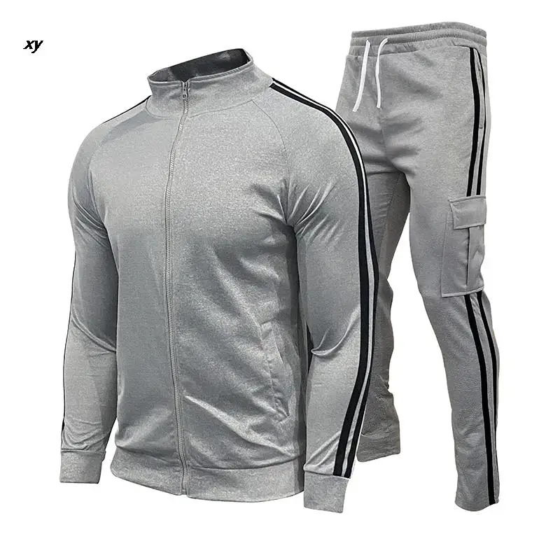 

Zipper Tracksuit Men Set Sporting 2 Pieces Sweatsuit Men Clothes Hooded Hoodies Jacket Pants Track Suits Male Size M-XXL