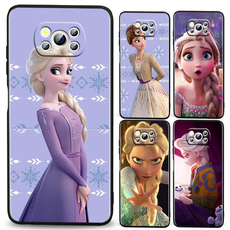 

Disney Frozen Animation For Xiaomi Civi Mi Poco X3 NFC F3 GT M4 M3 M2 X2 F2 Pro C3 F1 Silicone Black Soft Phone Case