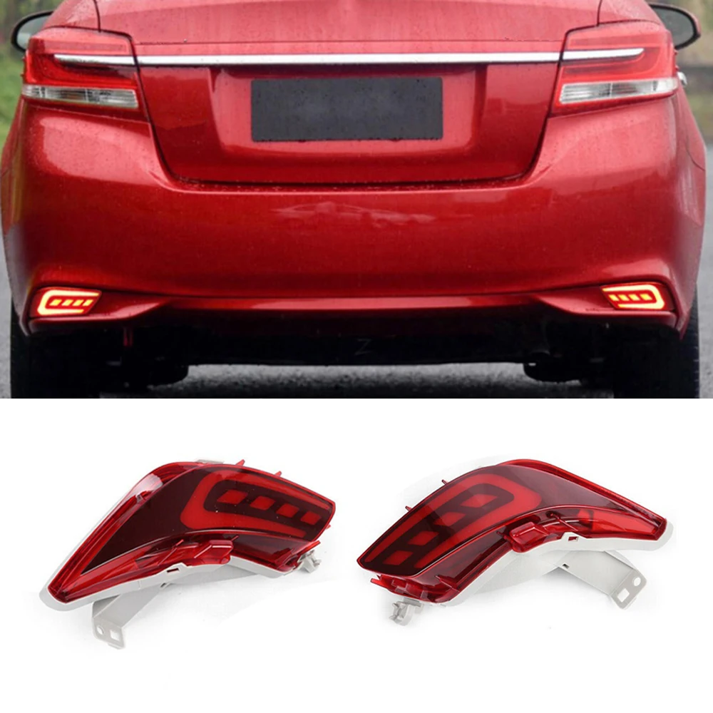 

LED Rear Bumper Reflector Tail Brake Stop Lights Lamp For Toyota VIOS 2016 2017 Stop Signal For Cars Led Lights
