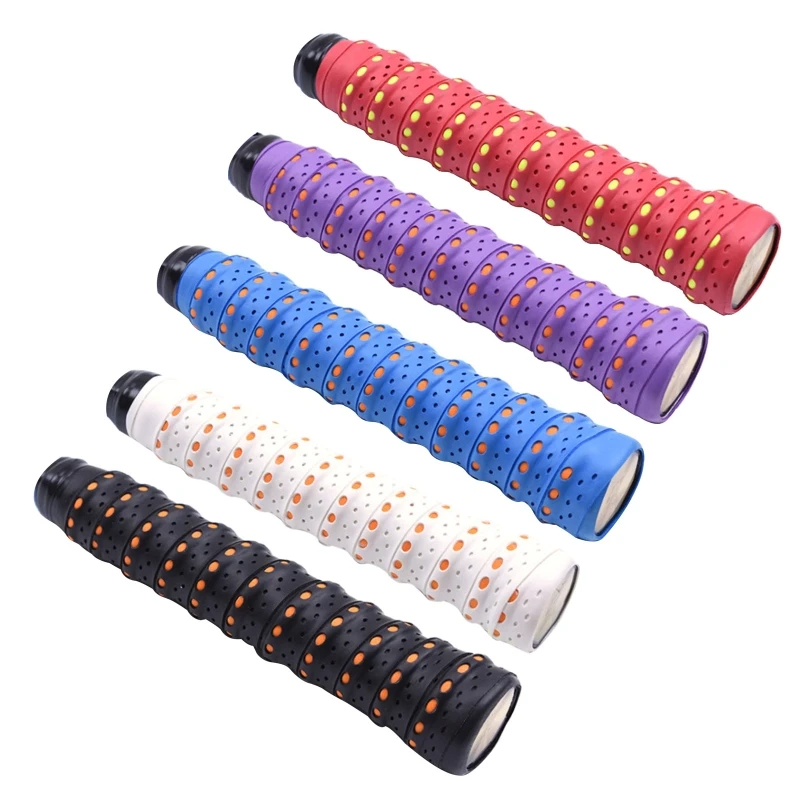 

Squash Grip Tennis Racket Grip Tape with Anti Slip Perforated Super Absorbent Racquet Grip Winding Strap for Badminton