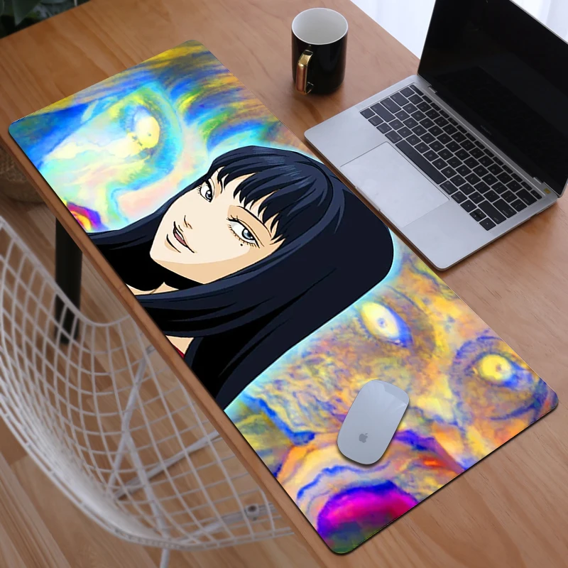 

Коврик для мыши Junji Ito, аниме аксессуары для игрового стола, большой Настольный коврик для мыши для геймеров, компьютеров и офисов, Xxl