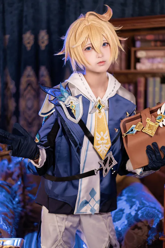 

Косплей Мика геншин ударт Косплей Костюм геодезист Мика геншин Косплей Костюм Хэллоуин мальчик косплей костюм ранец обувь парик