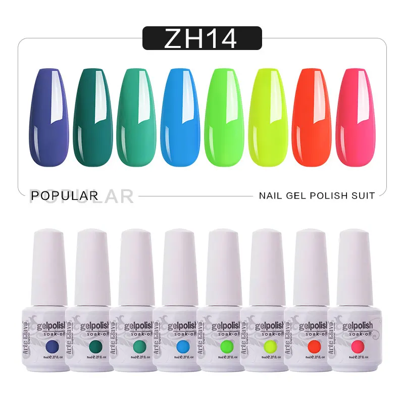 

Arte Clavo 8ml 8pcs/Lot UV Gel Nail Polish Set For Manicure Kit Nail Art Gel Varnishes Gel Lacquer Acrylic Gelpolish For Nails