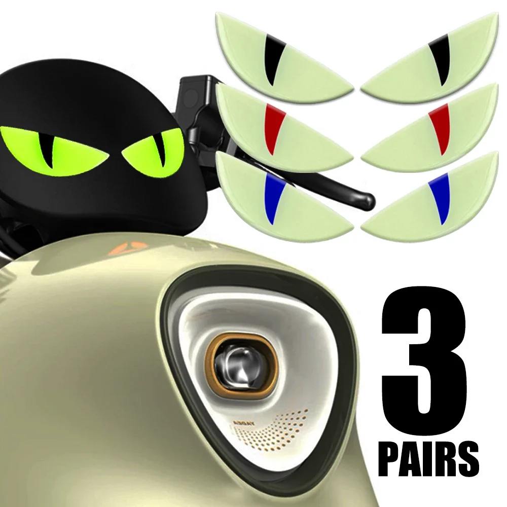 Светящаяся наклейка кошачий глаз на автомобиль 3D глаза демона мотоцикл