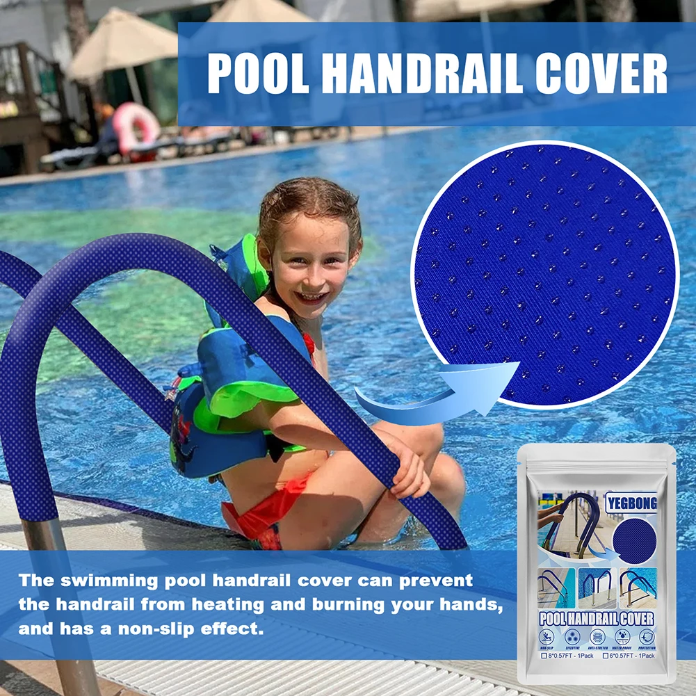 

Swimming Pool Hand Rail Cover Resistant Rail Grip Covers for Swimming Pool Anti Slip Handrail Covers and Easy to Grip Blue