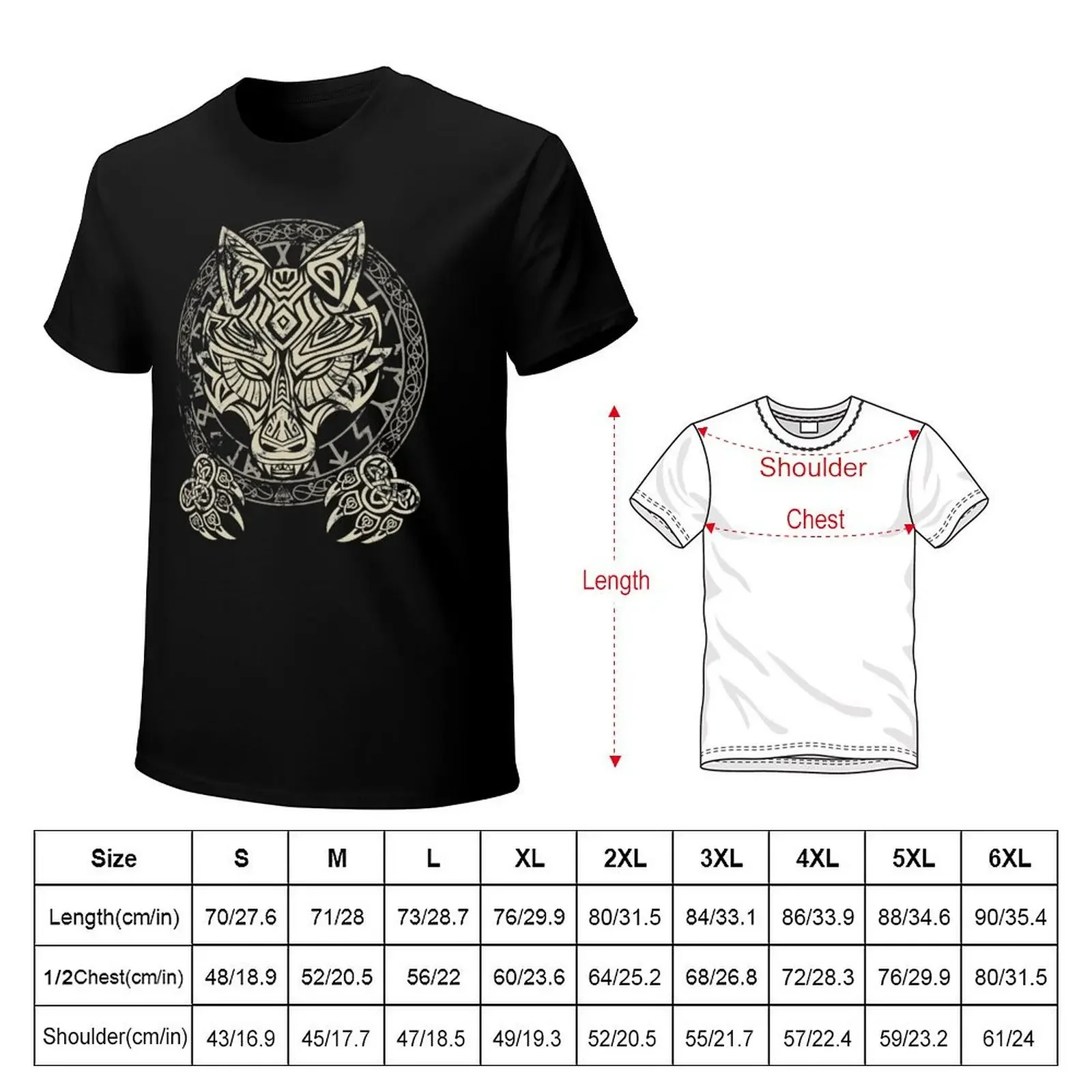 Футболка Fenrir wolf винтажная одежда аниме приталенные футболки для мужчин