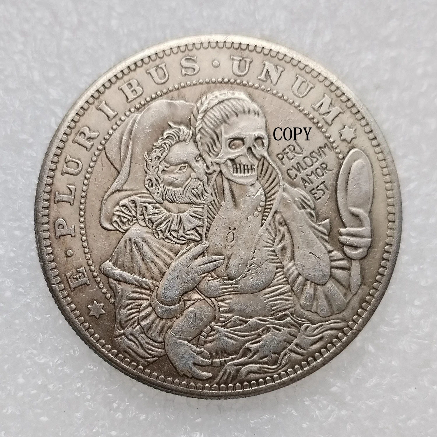 Винтажный хобо с посеребренной монеткой #209