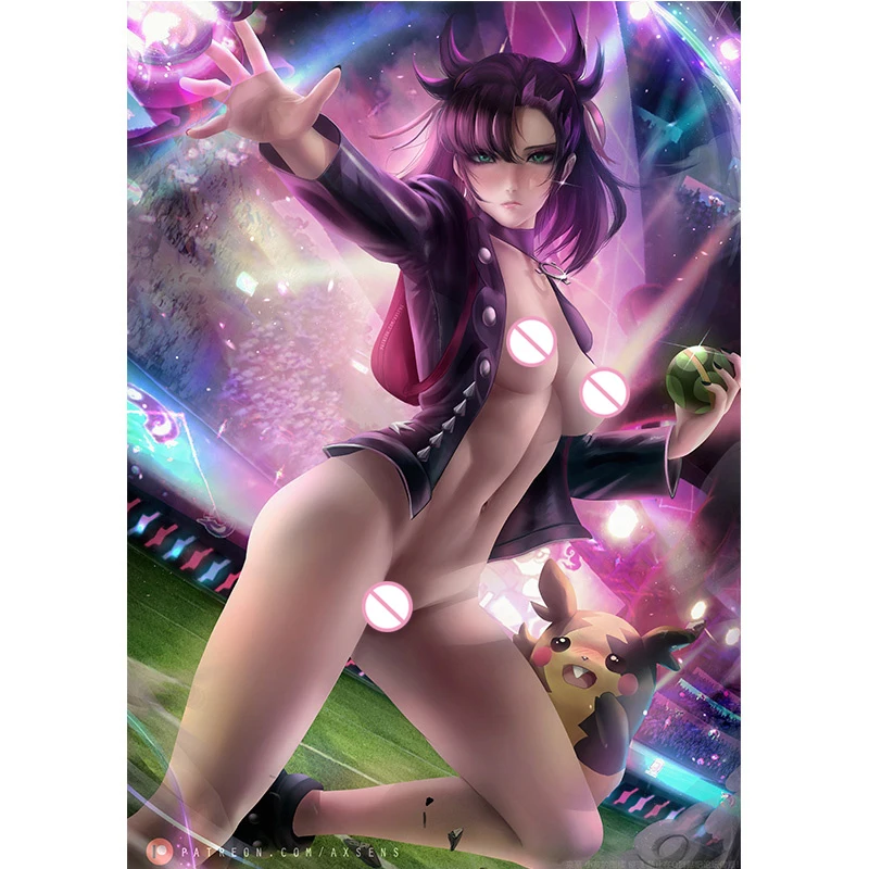 

Custom Anime Pocket Monster Mani Nude Sexy Girl Art Posters HD Wall Art Canvas Painting for Living Room Home Decor Picture