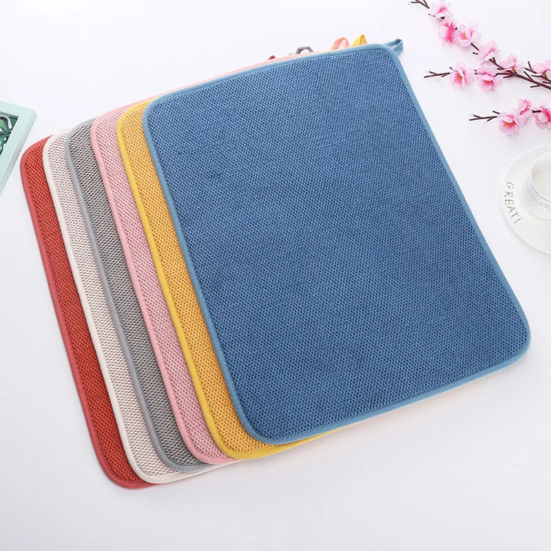 

Table Dish Dryer Mat 30*40cm Rectangle Dish Drying Mats Drain Pad Grid Water Filter Heat Resistant Table Placemat Kitchen Tools