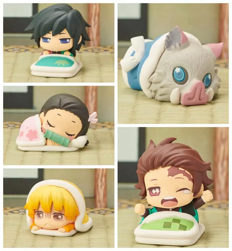 

5pcs/set Cosplay Demon Slayer Anime Figure Kimetsu No Yaiba Nezuko Tanjirou Zenitsu Giyuu Inosuke Cosplay Figure Anime Prop