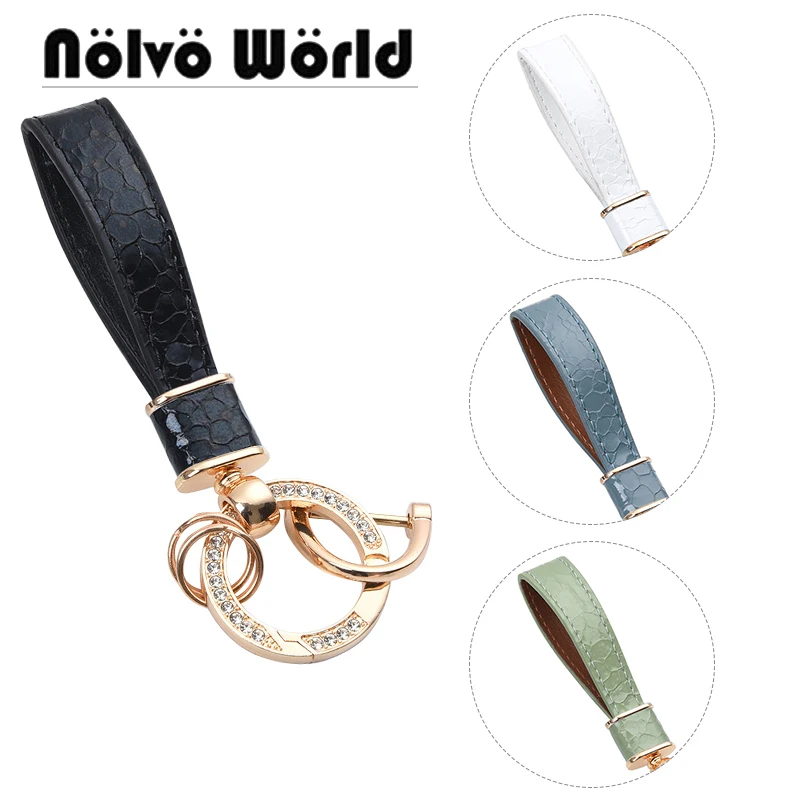 

5-20-50pcs 13.5x3.5cm 2022 High Quality Hook Customize Attractive Design Charms Leather Metal Spring Bling Keychain Clip