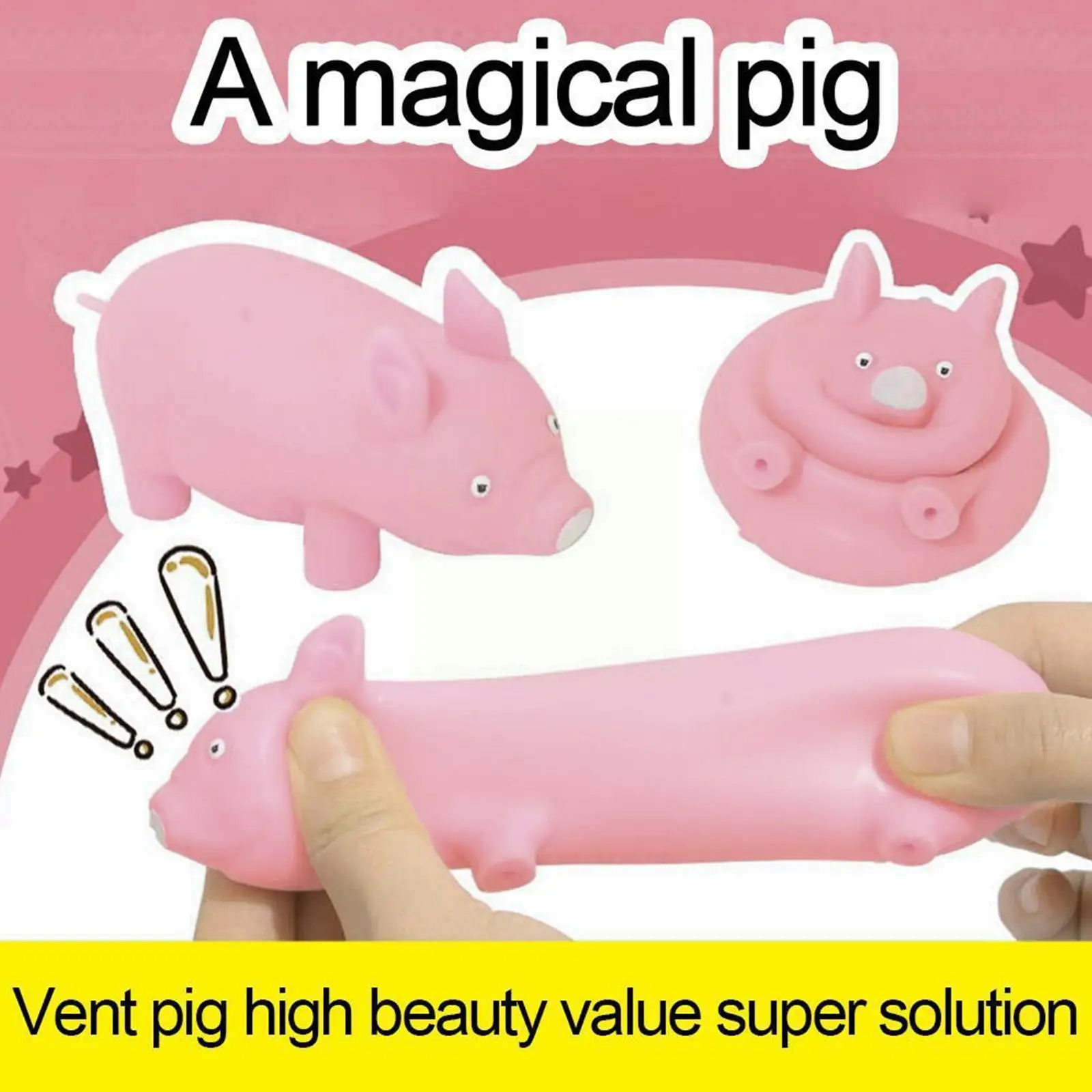 

Pink Pig Decompression Rubber Toy Pig Patting Dog Pinching Pig Decompression Vent Toy Birthday Gift For Friends Anti-stress S0I3