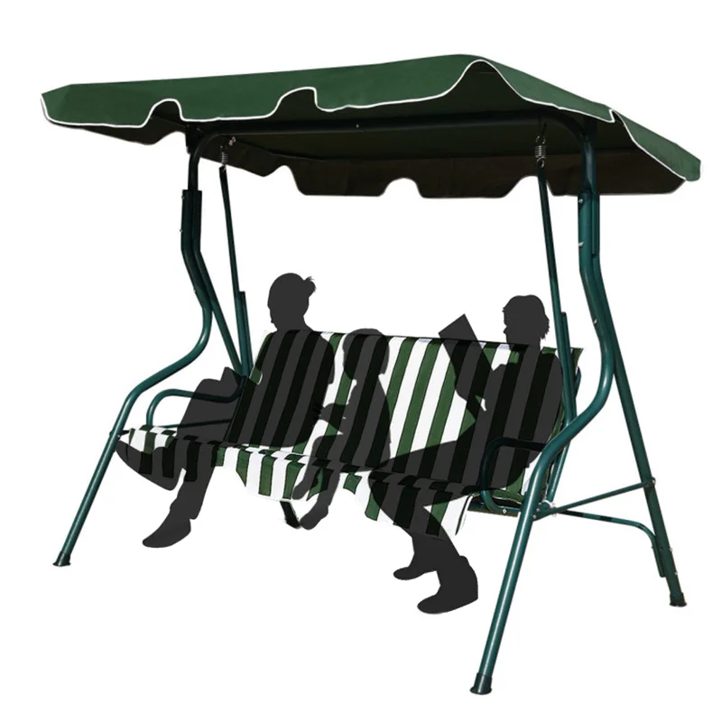 

SKONYON 3 Seats Outdoor Canopy Patio Swing Chair W/ Removable Cushions Green Patio Furniture Garden Chair Hanging Chair