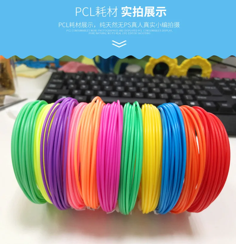 3D Pen Premium Filament for 3D Printer/3D Pen Each Color 16.4Feet Total 393Feet 120m 24 Colors ABS Filament Refills 1.75mm images - 6