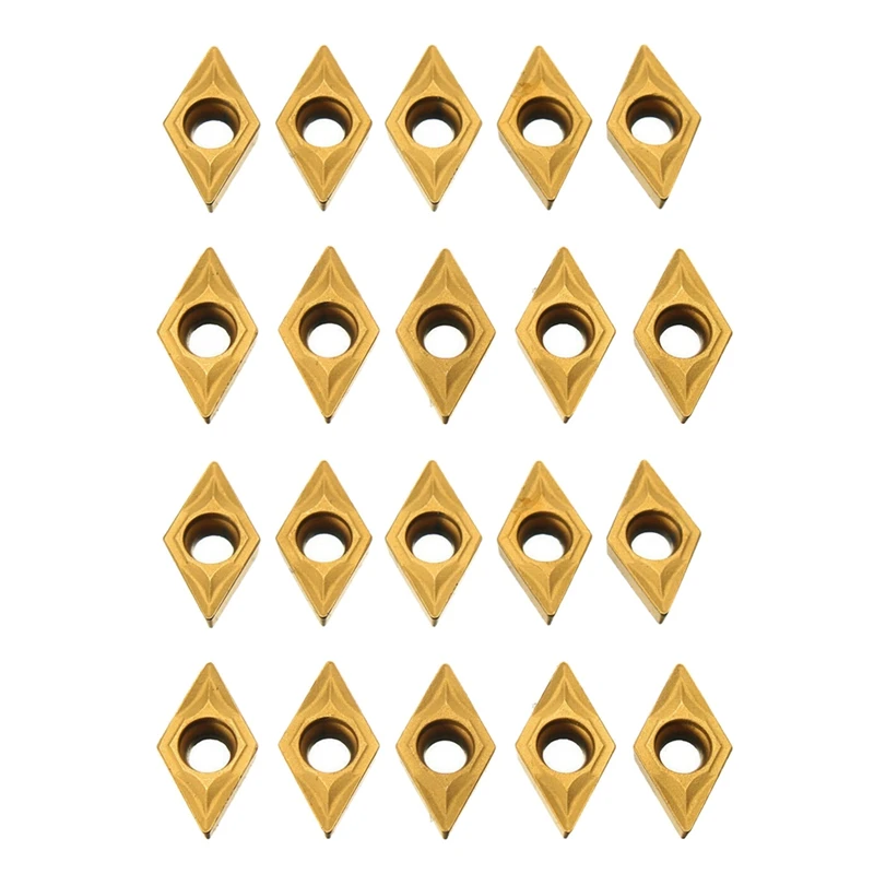 

Лезвия DCMT070204 YBC251, золотые карбидные вставки, токарный станок с ЧПУ для токарного станка, токарный инструмент, Расточная штанга, 20 шт.