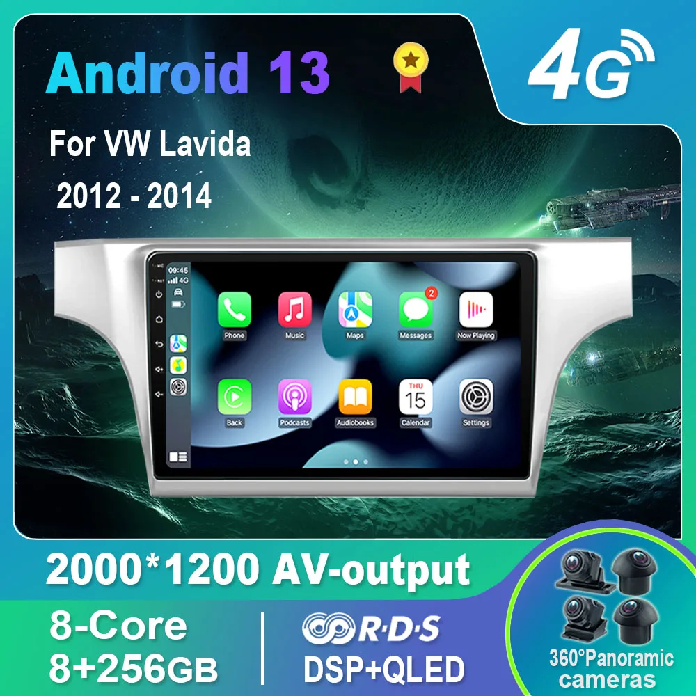 

Автомагнитола на Android 13,0/Мультимедийный видеоплеер для VW Lavida 2012-2014 GPS QLED Carplay DSP 4G WiFi Bluetooth