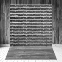 Splicing Photography Backgrounds Vintage Dim Grey Bricks Wall & Wooden Floor Photographic Backdrops Self Portrait Studio Props