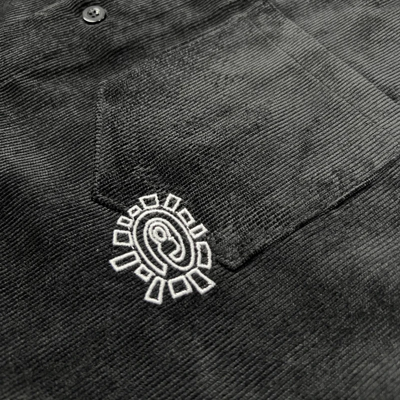 Рубашка Вельветовая с коротким рукавом и вышивкой от солнца