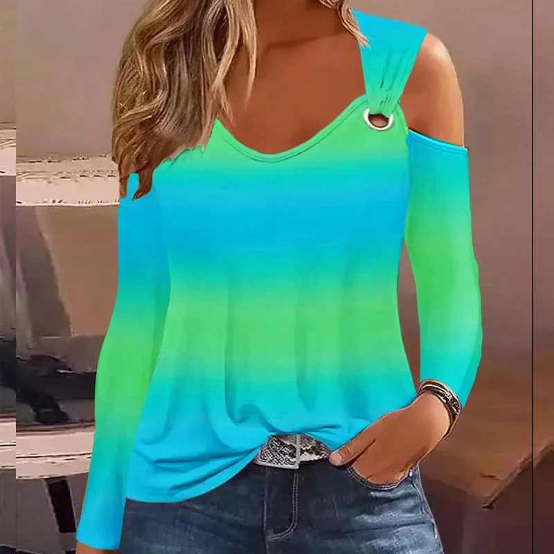 Осенняя Простая рубашка с V-образным вырезом и металлическими пуговицами модная