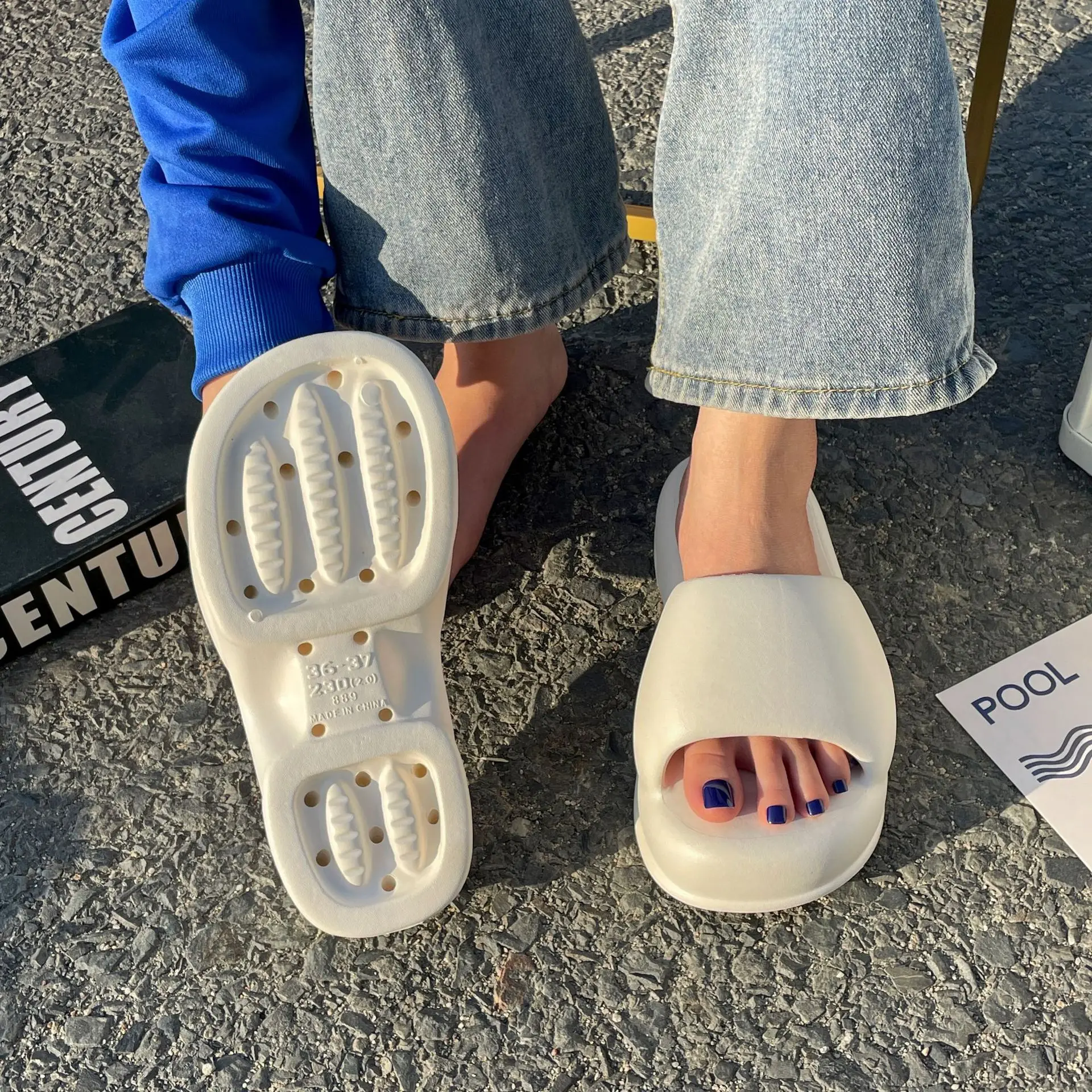 Summer Women Slippers 2023 New Fashion Thick Slides Thick Sole Open Toe Outdoor Beach Walking Eva Casual Summer Platform Sandals