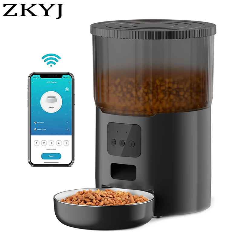 Automatic Pet Feeder TuYa WIFI Version Auto Dog Food Dispenser Accessories Smart Control Pet Feeder For Cats Dog Dry Food Feedin