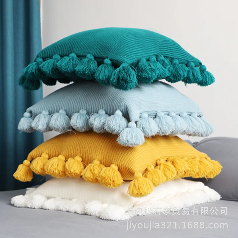 Tassel Cushion Without Bed Big Pillow Waist Back Office Chair