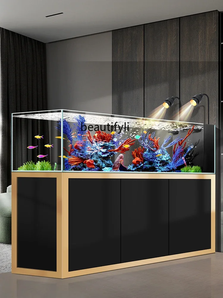 Полный комплект экологического большого аквариума для гостиной с фильтром травы