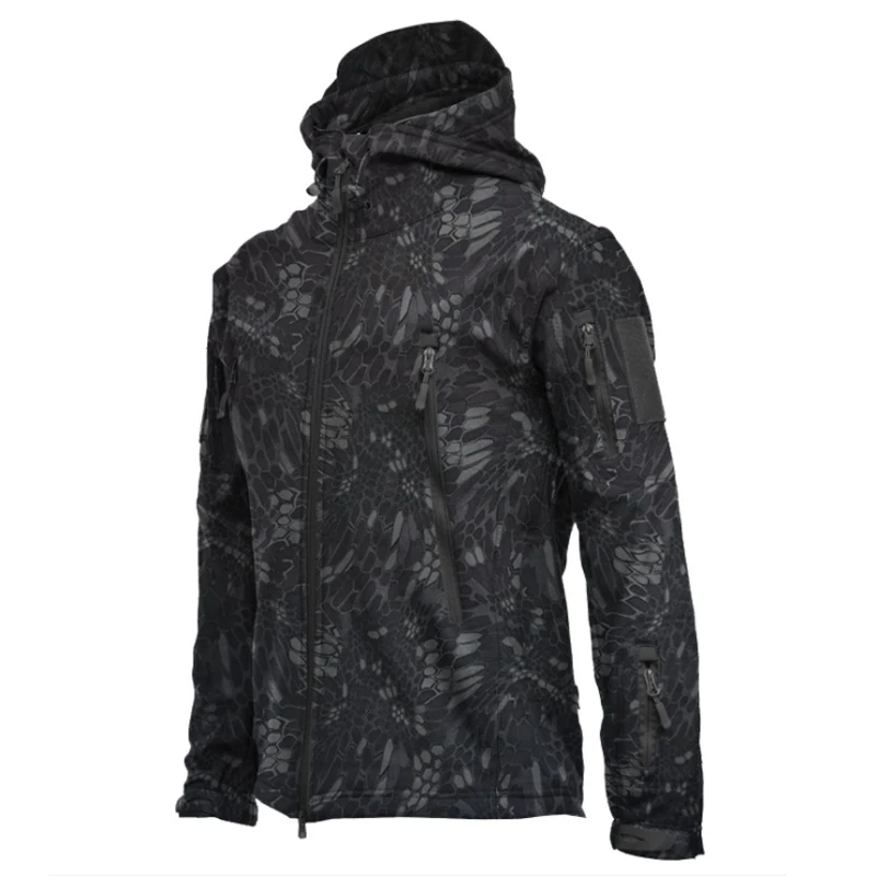 

Мужская Флисовая Куртка с мягкой ракушкой, водонепроницаемая ветрозащитная ветровка, тактическое пальто для пеших прогулок, кемпинга, охот...