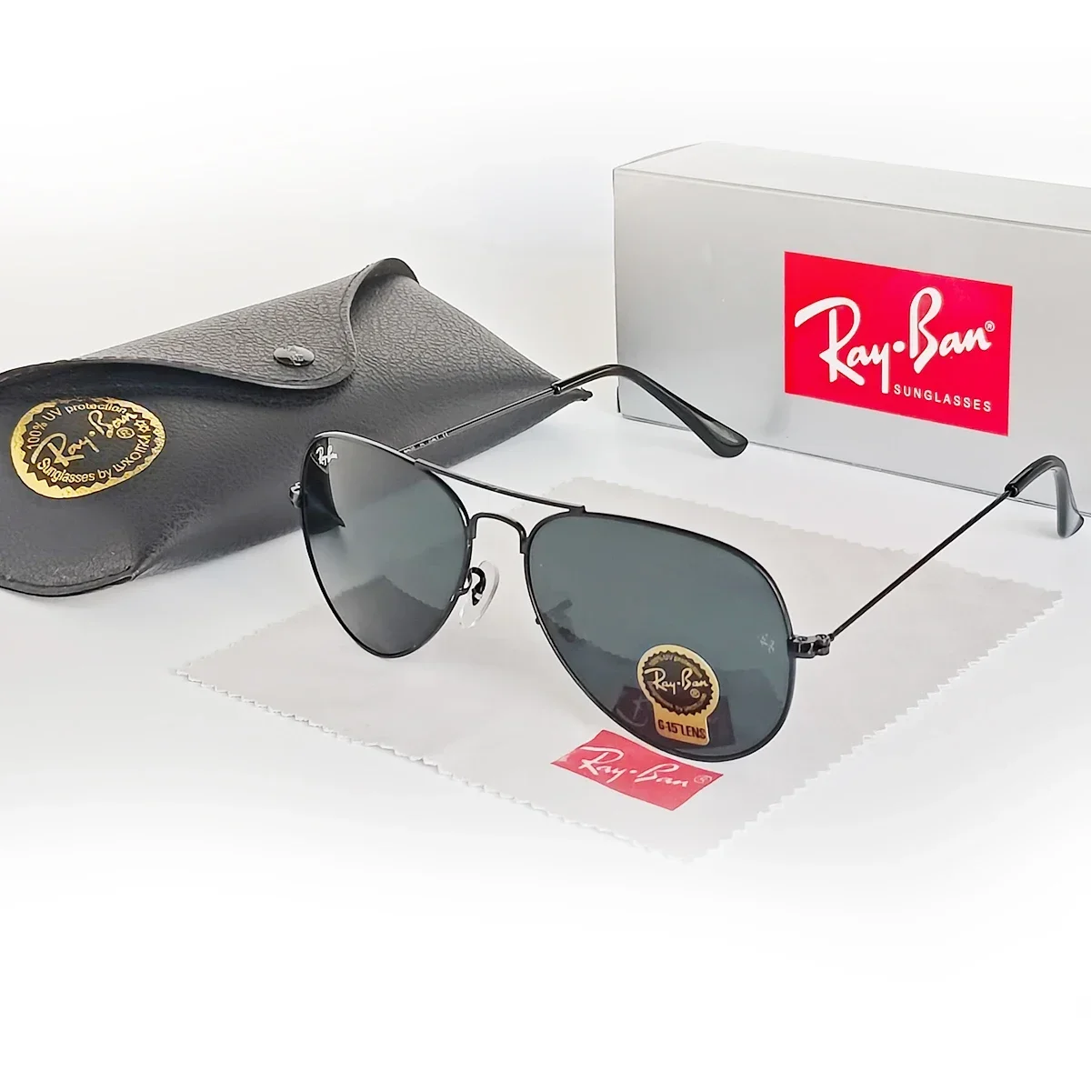 Стеклянные линзы Rayban 3025 зеркальные солнцезащитные очки-авиаторы унисекс