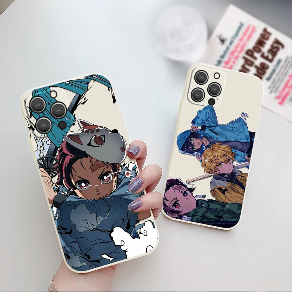 

Kamado Nezuko Kimetsu No Yaiba Demon Slayer Case for IPhone 11 Pro Max 12 13 Mini X XR XS MAX 7 8 6 S Plus SE 2020 Soft Fundas