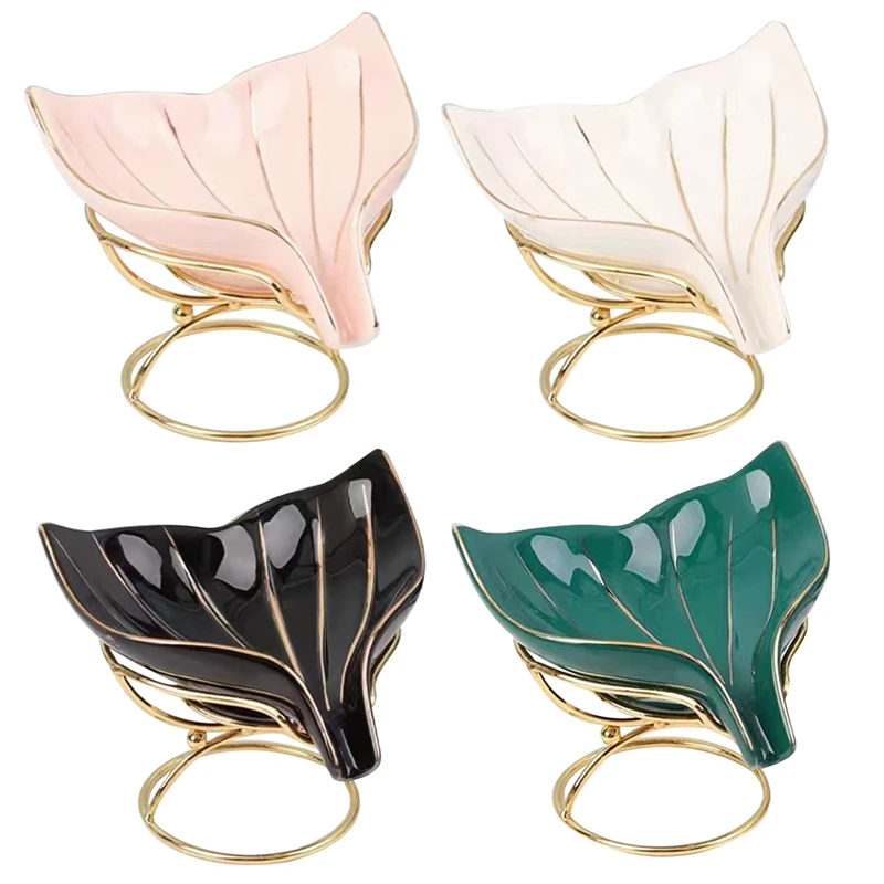 

European Style Ceramics Soap Sleeve Irregular Shape Solid Color Home Soap Holder Container Travel Bathroom Shower