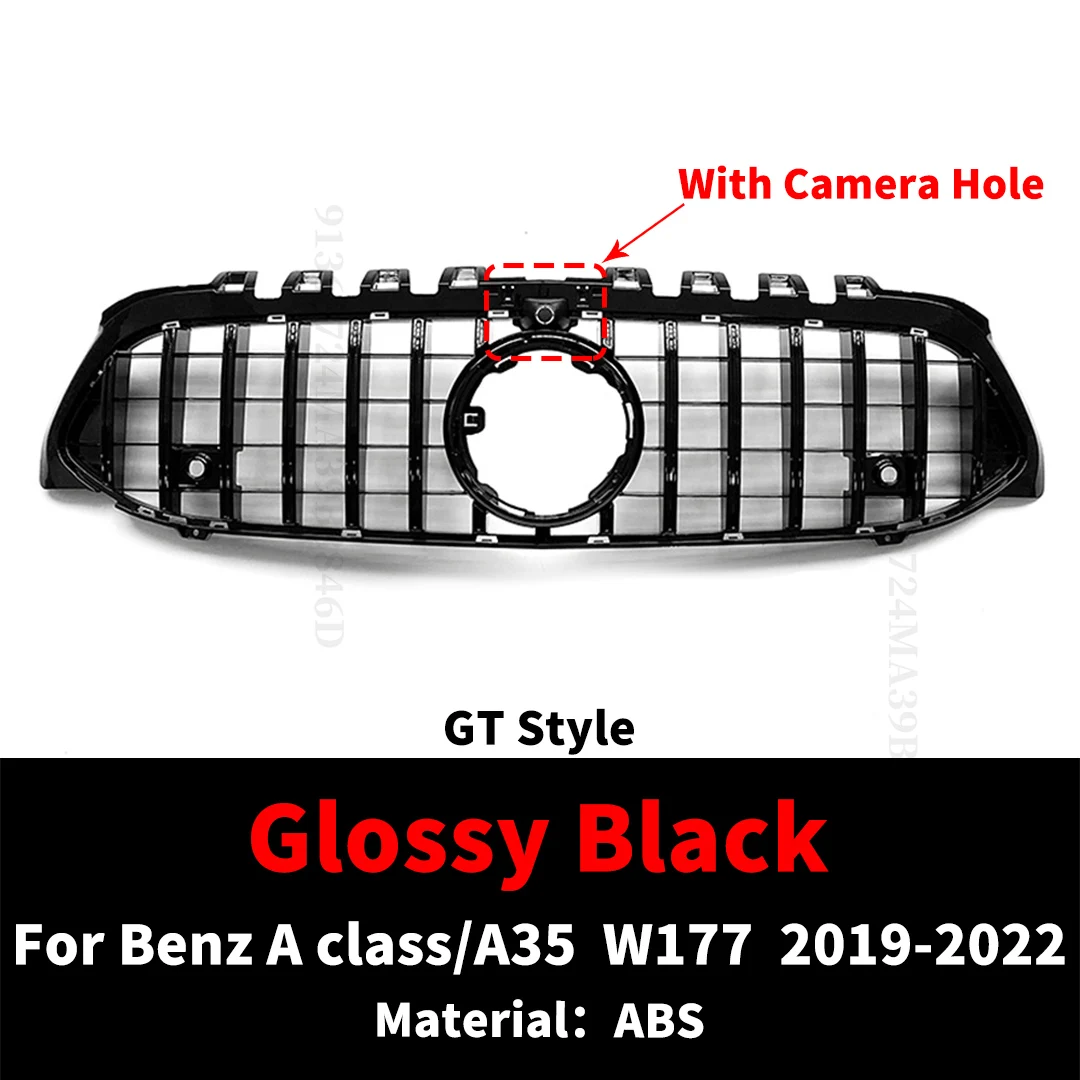 

Спортивная решетка переднего бампера, решетка радиатора, тюнинг для Mercedes Benz A Class или A35 W177 GT Diamond Style 2019-2022 гг.