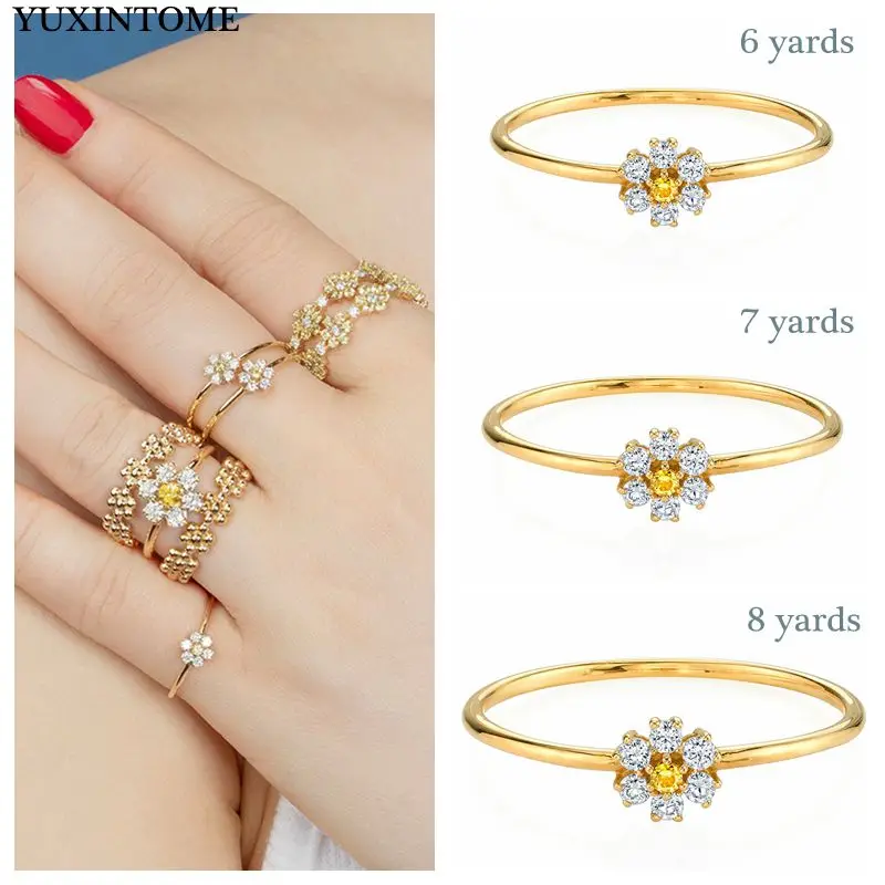 

Luxury 3 Sizes 18K Gold Plated Crystal Diamond Wedding Ring Minimalist Ring For Women Fashion Engagement Ring Jewelry anillos