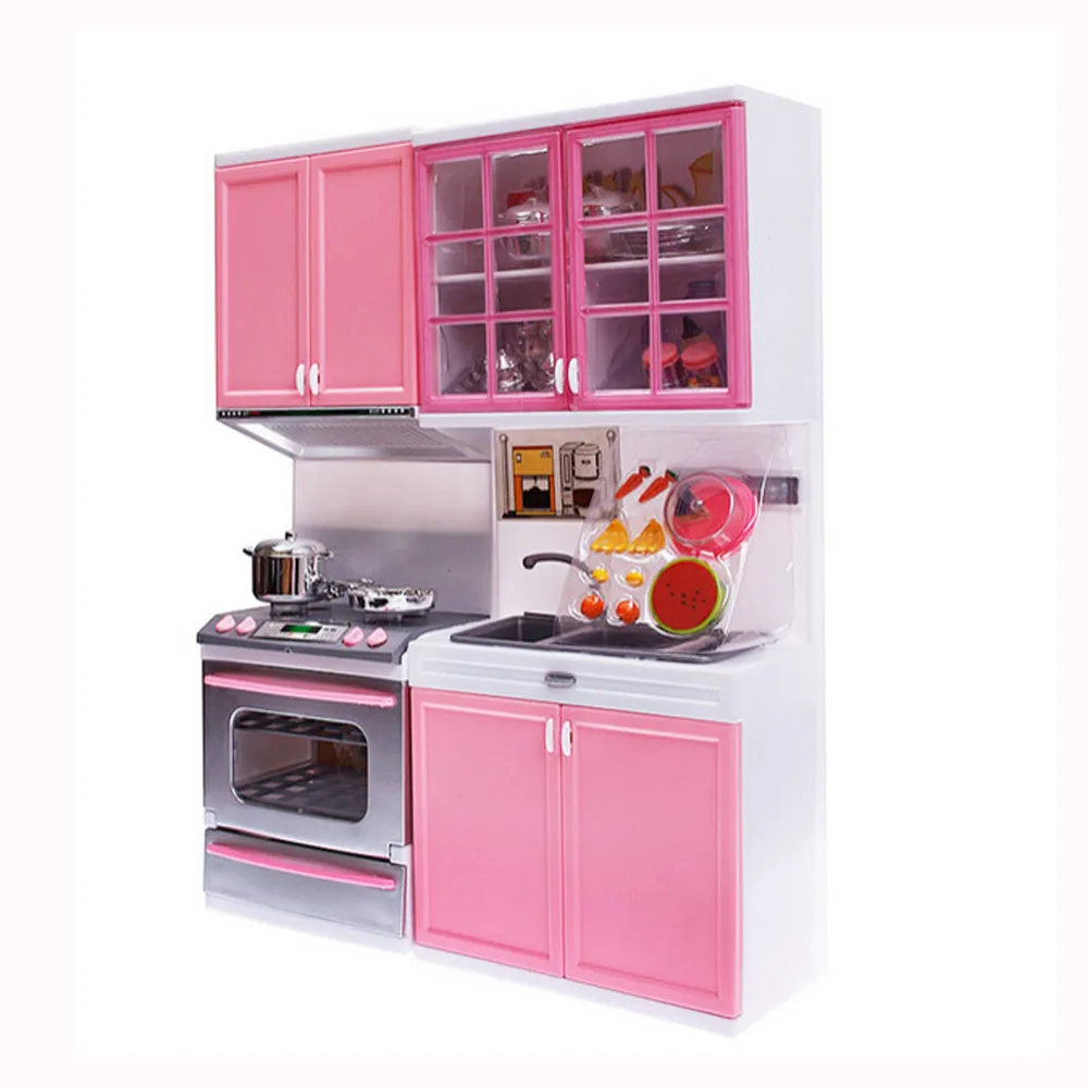 

Stove Set Pretend Kids Cooking Toy Gift Mini Xmas Play Kitchen Girls Cabinet Education