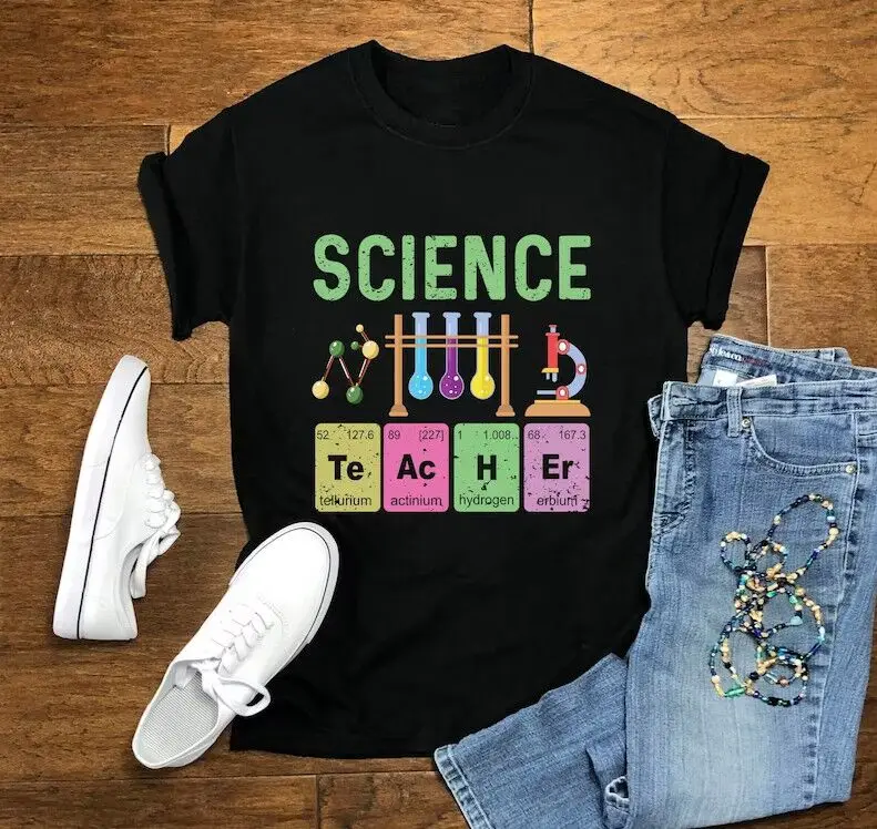 

Funny Science Teacher Shirt Periodic Table Shirts Aesthetic Graphic Chemistry Teacher TShirt Cotton O Neck Short Sleeve Top Tees