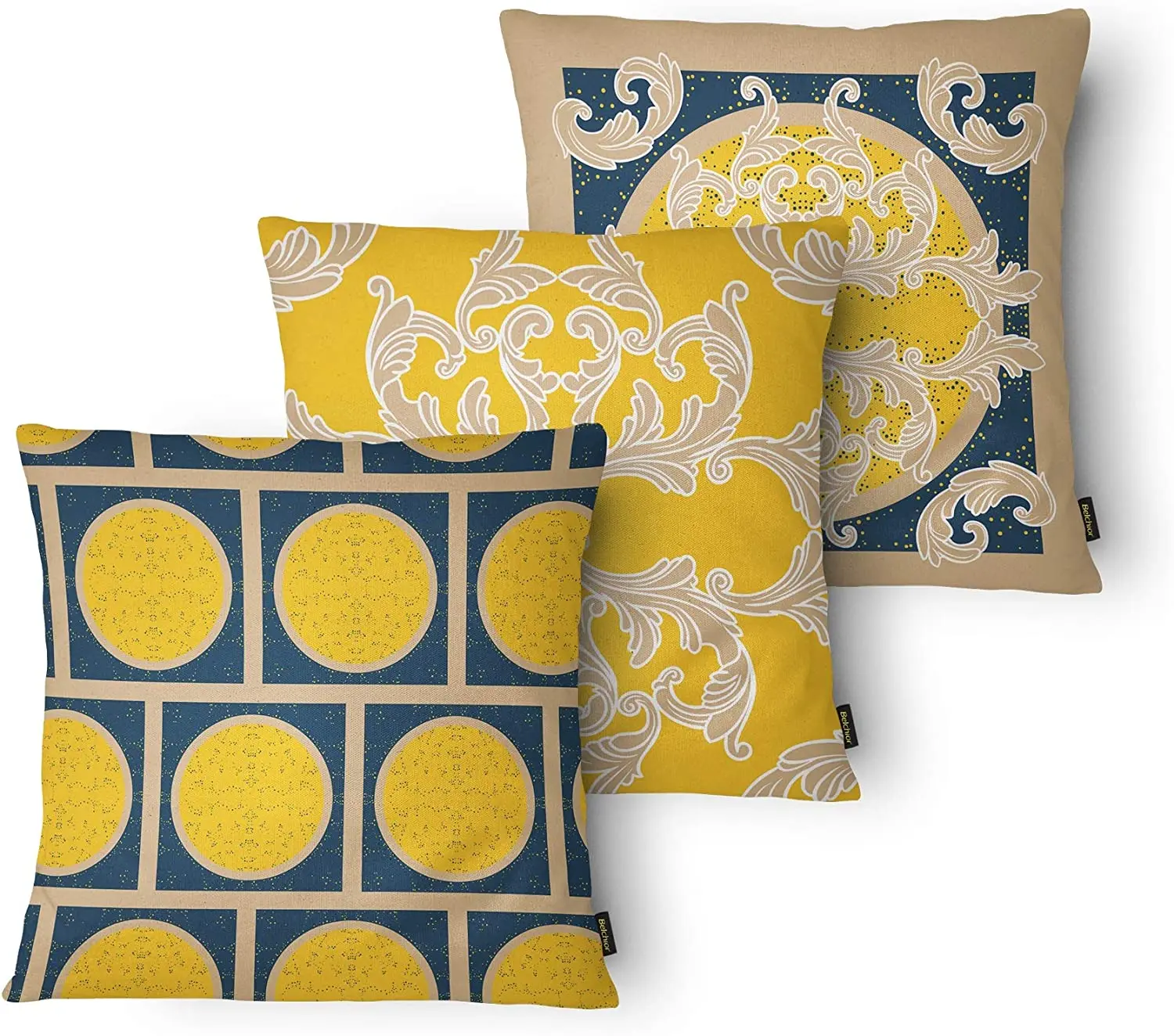 

Kit With 3 Cushion Covers Yellow 002 Yellow Beautiful Sofa Waist Throw Cushion Home Sofa Decoration Pillow