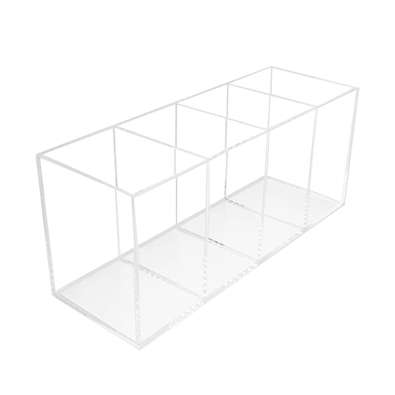 

Acrylic Clear Desk Organizer Multi-Functional Pen Holder Makeup Brush Storage Office Organization for Desktop