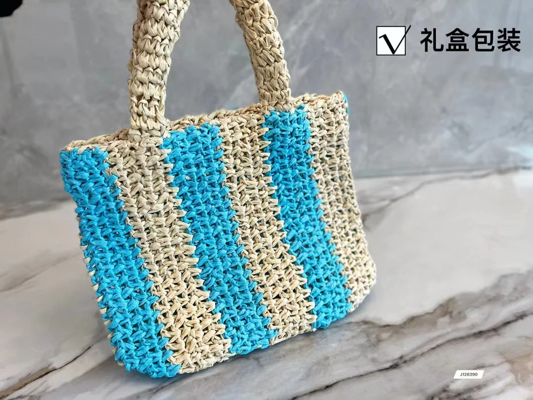 

Luxury Design Women Plaited Straw raffia tote weave soft bag Capacity Casual Handbag Hollow Summer Beach Vacation Shoulder Bag