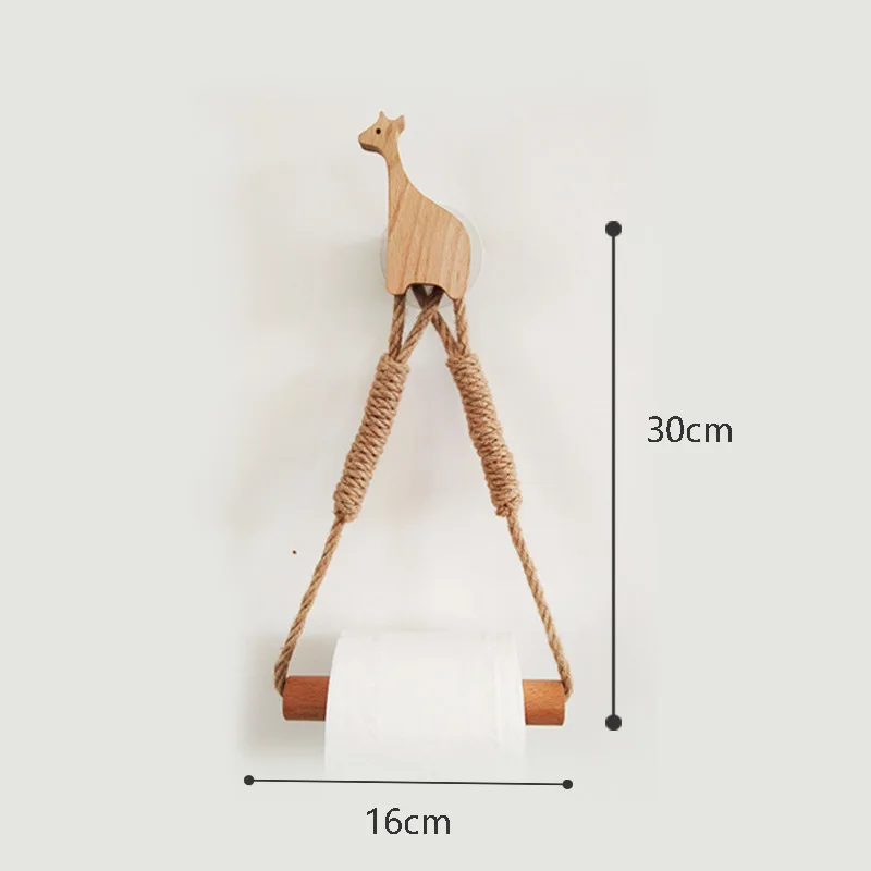

Cute Animal hook hemp toilet paper holder Vintage Towel Hanging Rope Toilet Paper Holder Home Hotel Bathroom Decoration Supplies
