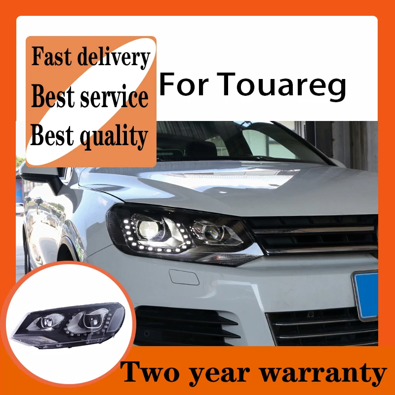 Для VW Touareg светодиодная фара 2011 2012 2013 2014 2015 DRL спрятанная опция фары Angel Eye Bi Xenon Beam
