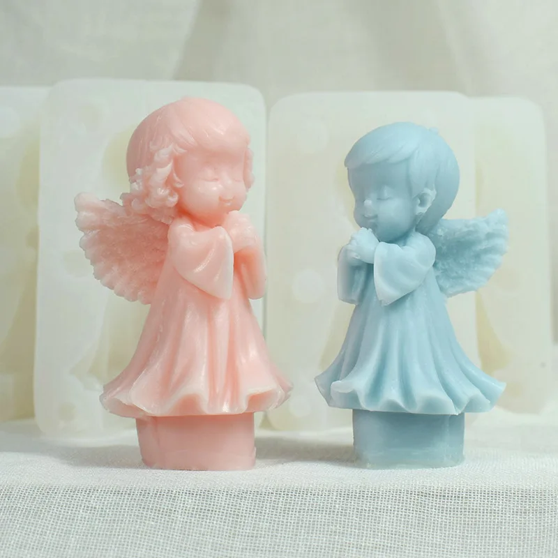 

Angel Plaster mold diy drops glue car boy girl angel aromatherapy candle expansion stone silicone mold