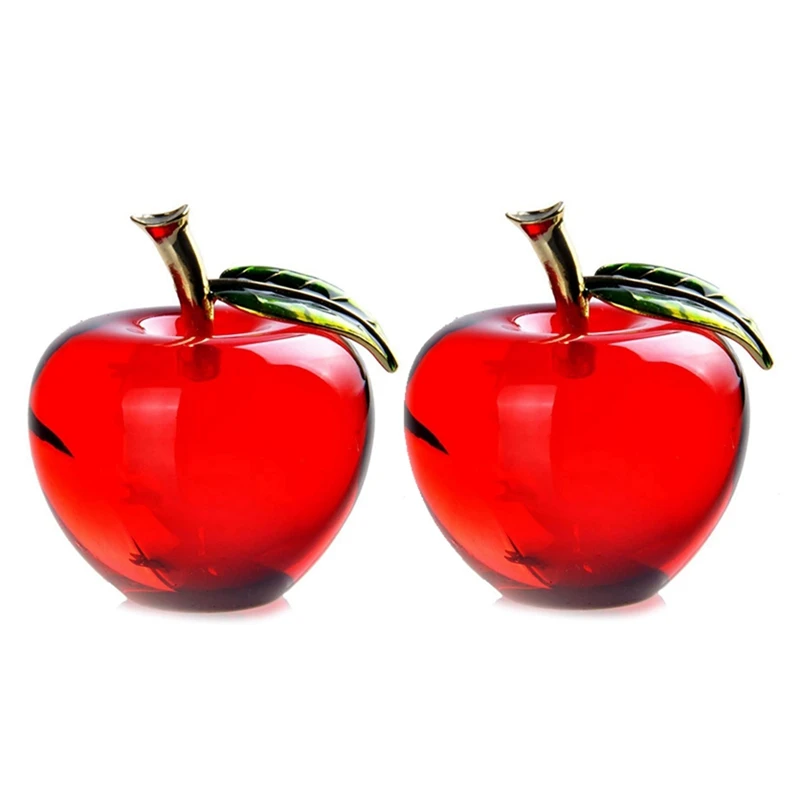 

AFBC 2X Crystal Apple Paperweight Pretty Crafts Art&Collection Christmas Gifts Home Wedding Decoration Table/Car Ornaments(A)