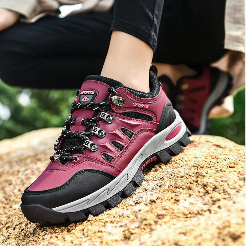 Autumn Unisex Low-top Hiking Shoes Non-slip Wear-resistant Couple Outdoor Sports Shoes Comfortable Trekking Sneakers Size 36-48