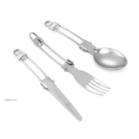 camping chopsticks fork spoon set outdoor foldable tableware stainless steel dishes outdoor cooking complete tableware service
