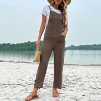 new summer casual womens pants ninth pocket wide leg overalls
